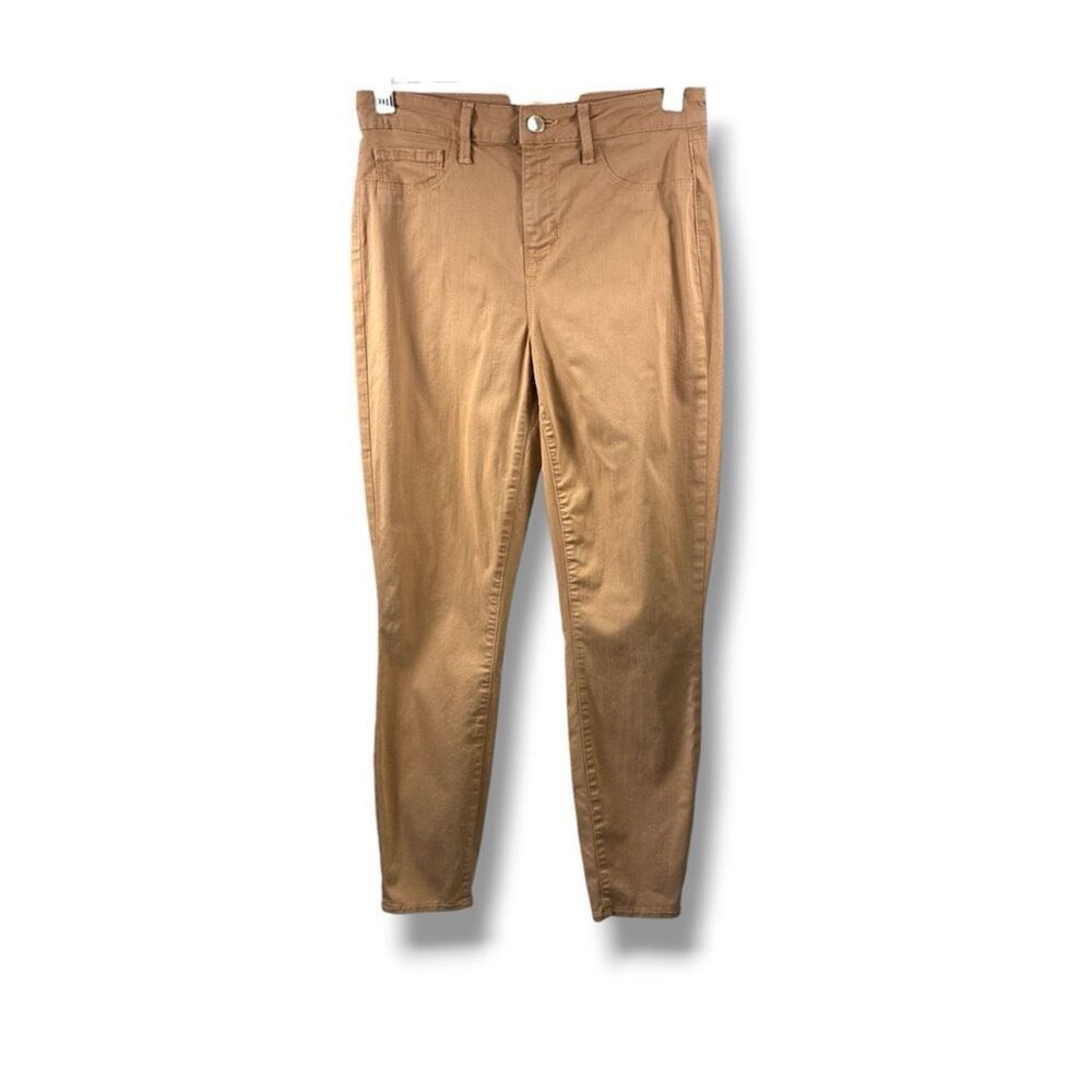 L’Agence Sabine High Rise Ankle Coated Skinny Jeans in Dark Khaki Size 27